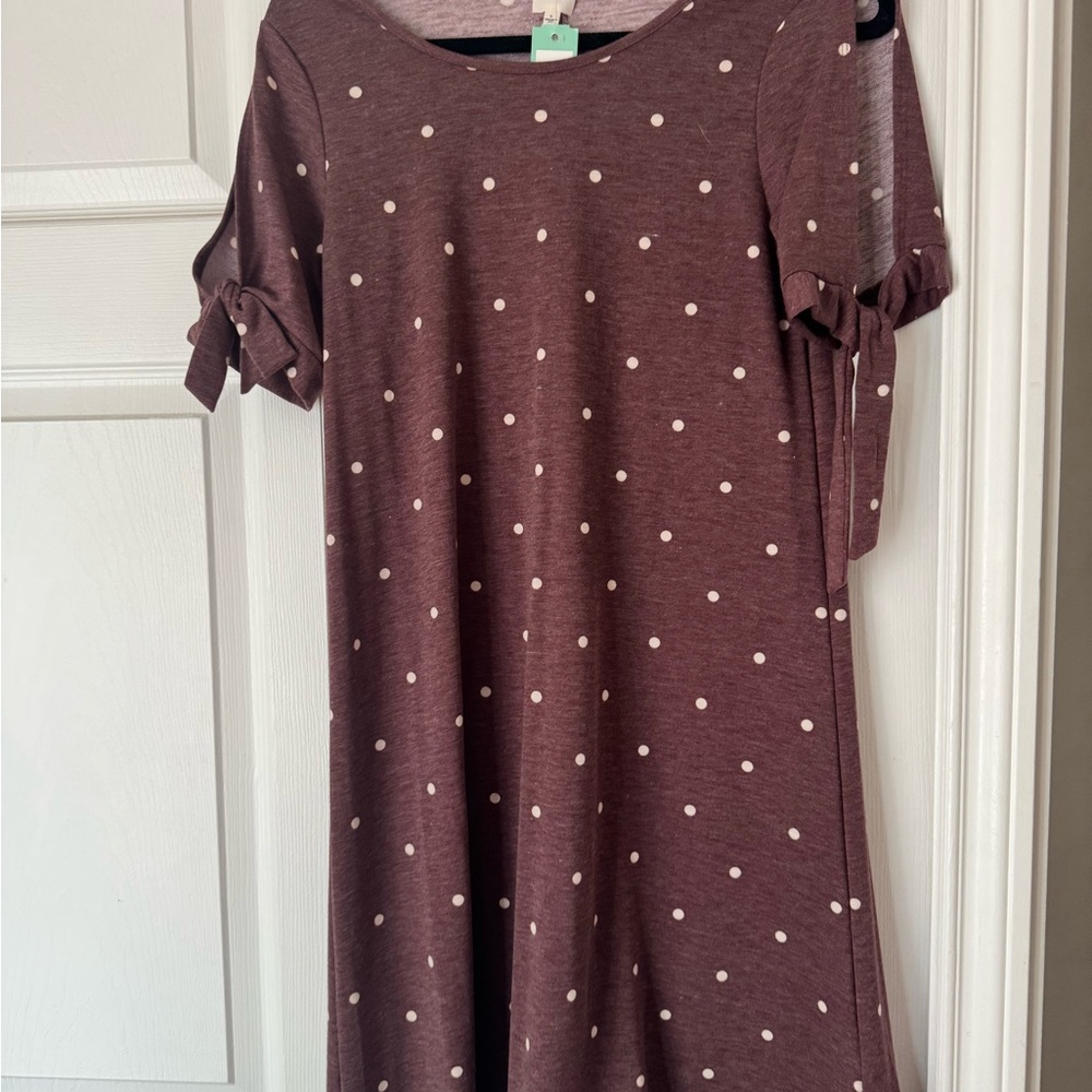 Kaileigh Maroon Polka Dot Mini Dress